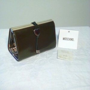 Moschino olive green purse change purse clutch